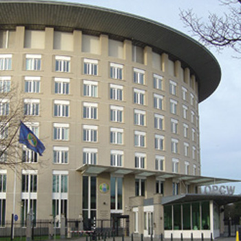 Photo of Head Quarters building for Organisation for the Prohibition of Chemical Weapons (OPCW)