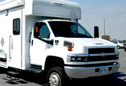 Photo of response vehicles used by the Recovered Chemical Materiel Directorate