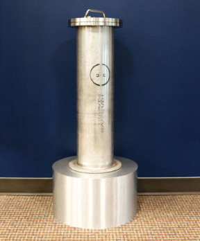 Recovered item is overpacked in a multiple round container (MRC). This allows for safe assessment, storage and transport.