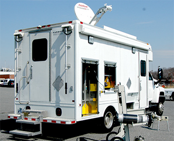 Photo of RCMD's Mobile Munitions Assessment System (MMAS) truck serving as a command center