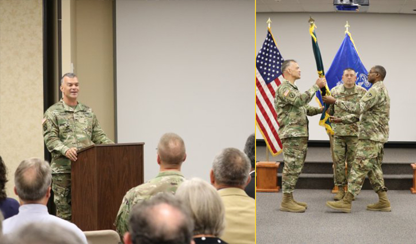 Assumption of command ceremony for Col. James Reckard and his family.